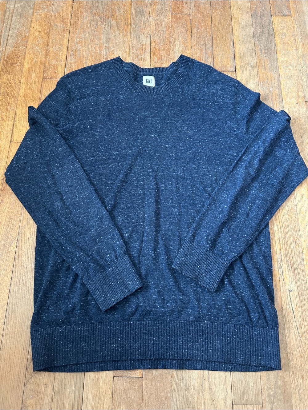 GAP Men's Dark Navy Speckled Crewneck Sweater